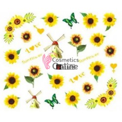 Stickere cu Apa pentru unghii cod A1639 cu floricele colorate